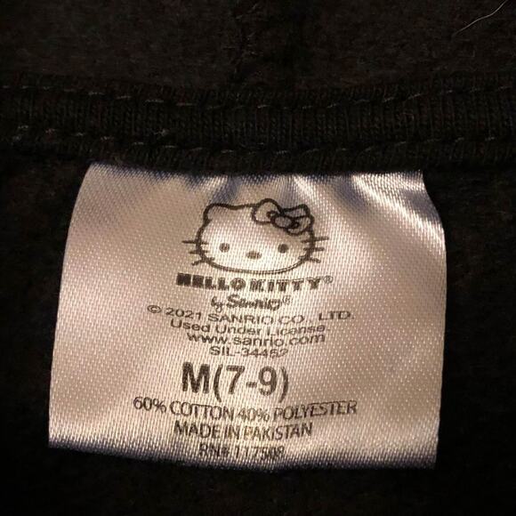 Hello Kitty Juniors Size Medium 7/9 Black  Hooded Sweatshirt - Picture 7 of 7